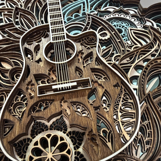 Acoustic Chill guitar mandala wall art