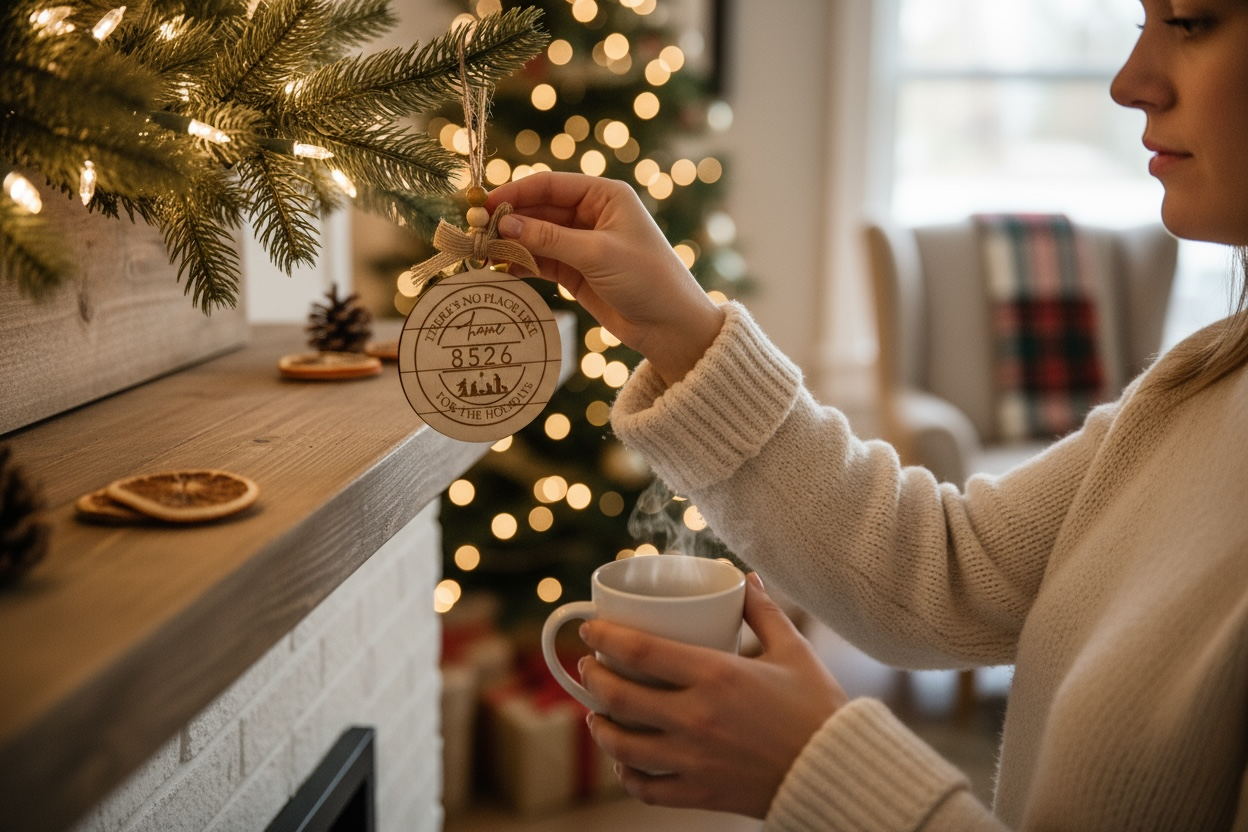 No place like Home Custom Address Ornament