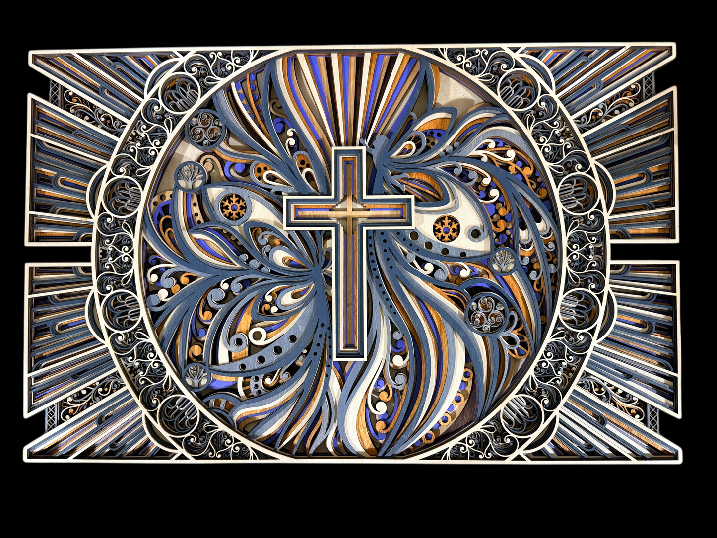 Whispering Grace - Cross Mandala Wall Art