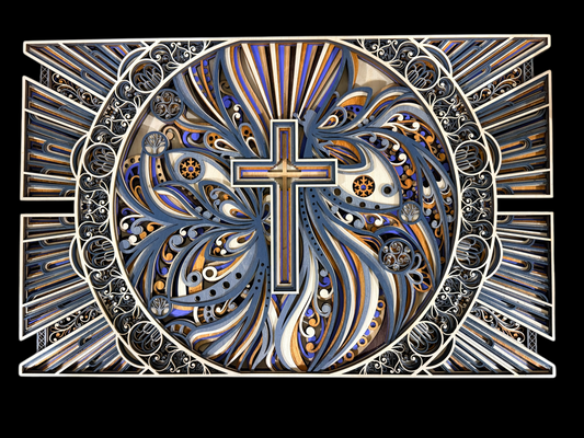 Whispering Grace - Cross Mandala Wall Art