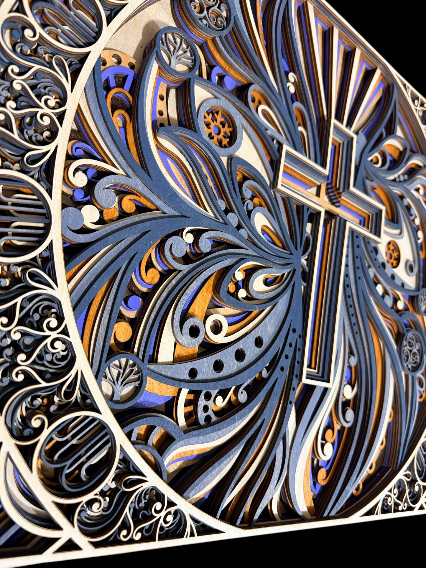 Whispering Grace - Cross Mandala Wall Art