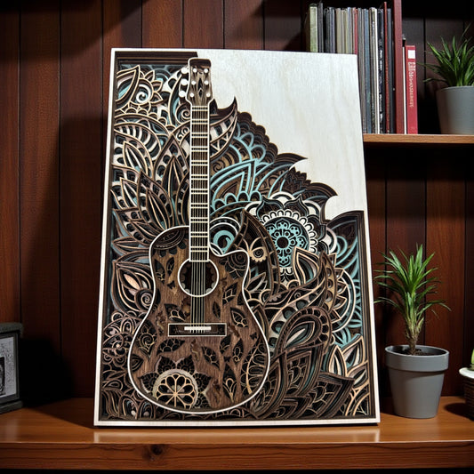 Acoustic Chill guitar mandala wall art